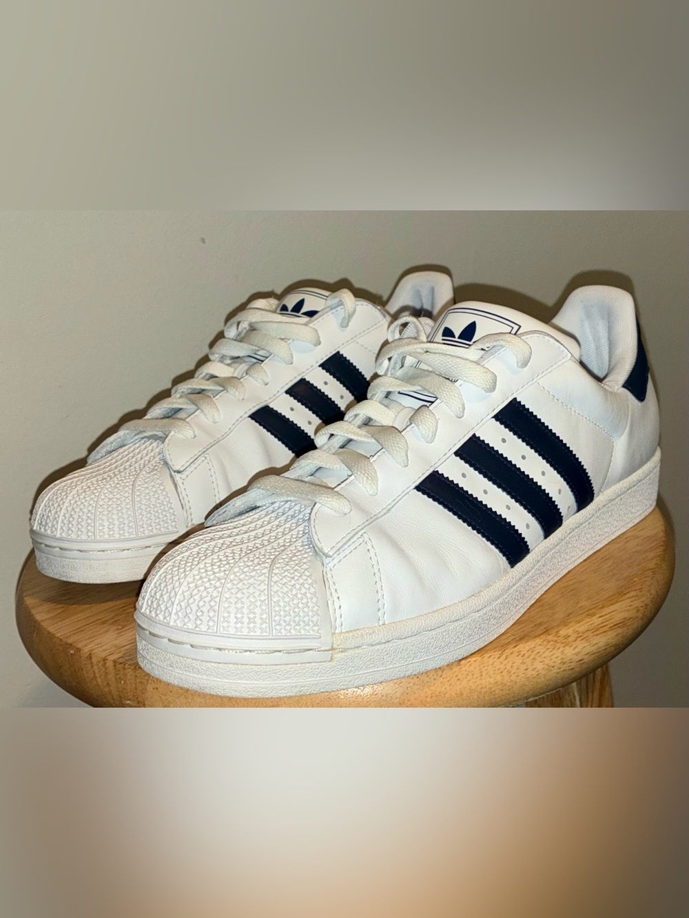 Adidas Superstar II Sneakers in white and navy blue